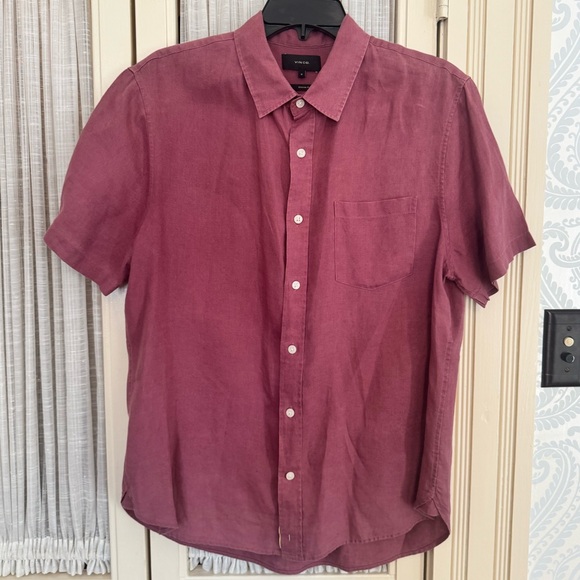 Vince Other - Vince Men's Short Sleeve Shirt - Burgundy